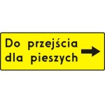 Tablica kierująca pieszych U-56c 1200x440mm, I Generacja