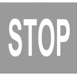 Szablon najezdniowy napis "STOP" z blachy P-16 - wym ogólny 2300mm x 1900mm