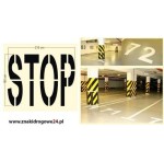 Szablon najezdniowy napis "STOP" z folii P-16 - wersja krótka