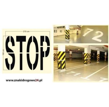 Szablon najezdniowy napis "STOP" z folii P-16 - wersja krótka