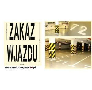 Szablon najezdniowy z folii Zakaz wjazdu (93 cm x 70 cm)
