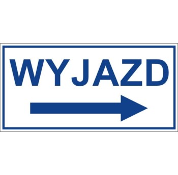 Tabliczka "Wyjazd" w prawo PCV