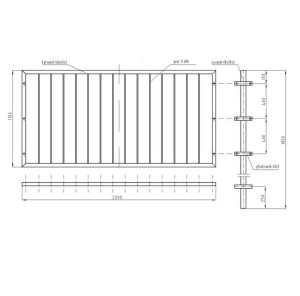 Bariera U-12a (ZDM) Rama 2200x1100 mm przykręcana