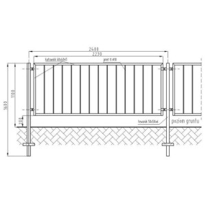 Bariera U-12a (tramwajowa) Rama 2230x1100 mm przykręcana