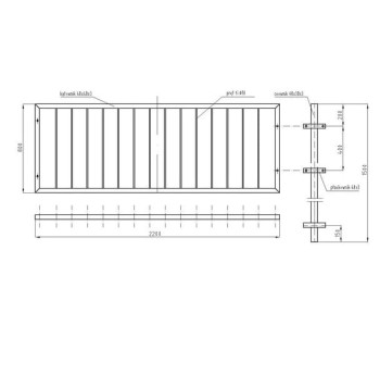 Bariera U-12a (ZDM) Rama 2000x800 mm do zabetonowania