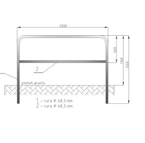 Bariera U-12a typ A (lekka) 2000x1100/48,3 mm P