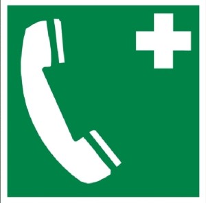 Telefon alarmowy - tabliczka informacyjna