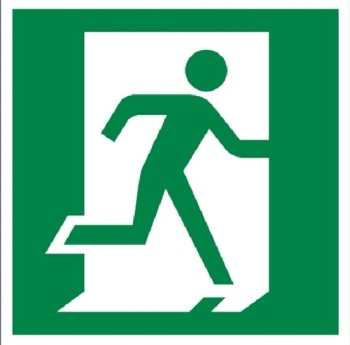 Drzwi ewakuacyjne (prawe) - tabliczka informacyjna