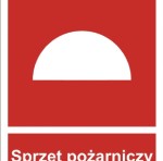Zestaw sprzętu pożarniczego - tabliczka informacyjna