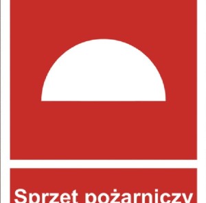 Zestaw sprzętu pożarniczego - tabliczka informacyjna