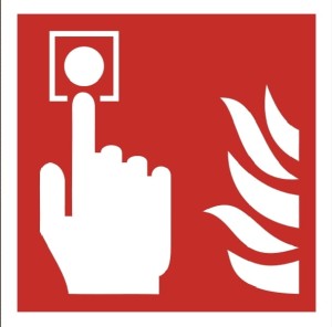 Alarm pożarowy - tabliczka informacyjna