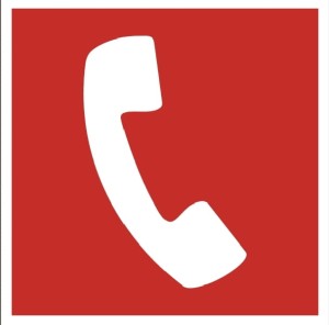 Telefon do użycia w stanie zagrożenia - tabliczka informacyjna
