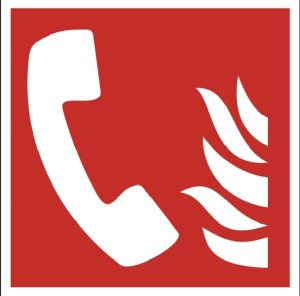 Telefon alarmowania pożarowego - tabliczka informacyjna