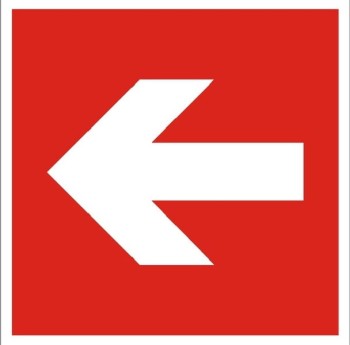 Kierunek do miejsca rozmieszczenia sprzętu pożarniczego lub urządzenia ostrzegającego - tabliczka informacyjna