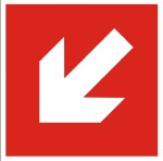 Kierunek do miejsca rozmieszczenia sprzętu pożarniczego lub urządzenia ostrzegającego - tabliczka informacyjna