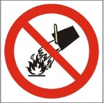 Zakaz gaszenia wodą - tabliczka informacyjna