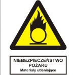 Niebezpieczeństwo pożaru - Materiały utleniające - tabliczka informacyjna