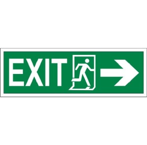 Exit, w prawo 300x100 mm - tabliczka informacyjna