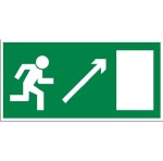 Kierunek do wyjścia drogi ewakuacyjnej w górę w prawo - tabliczka informacyjna
