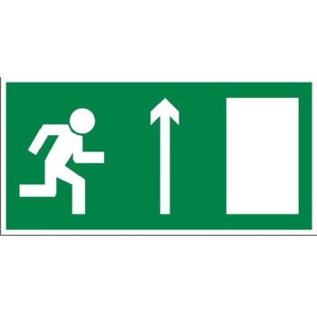 Kierunek do wyjścia drogi ewakuacyjnej w górę Exit - tabliczka informacyjna