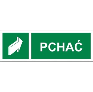 Pchać 150x50 mm - tabliczka informacyjna