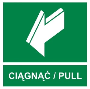 Ciągnąć/Pull 150x150 mm - tabliczka informacyjna