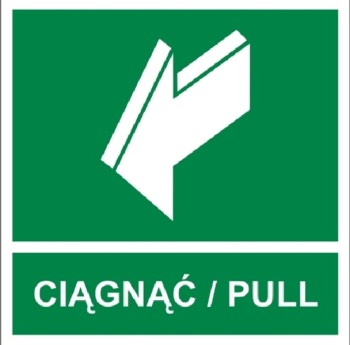 Ciągnąć/Pull 150x150 mm - tabliczka informacyjna