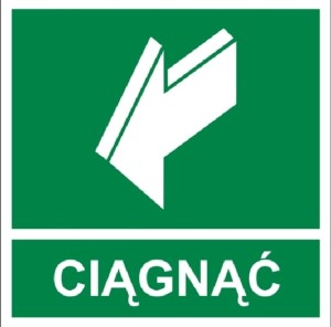 Ciągnąć 150x150 mm - tabliczka informacyjna