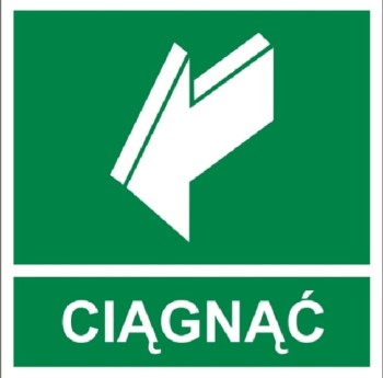 Ciągnąć 150x150 mm - tabliczka informacyjna