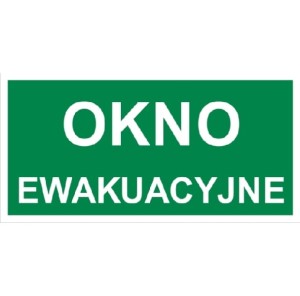 Okno ewakuacyjne - tabliczka informacyjna