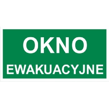 Okno ewakuacyjne - tabliczka informacyjna