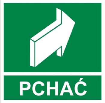 Pchać 150x150 mm - tabliczka informacyjna