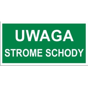 Uwaga strome schody - tabliczka informacyjna