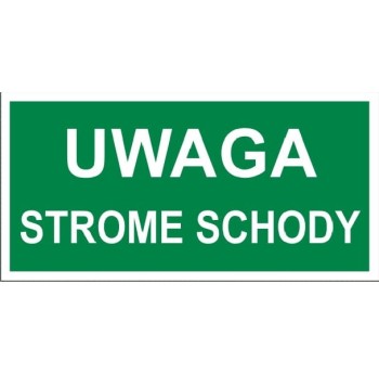 Uwaga strome schody - tabliczka informacyjna