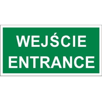 Wejście entrance - tabliczka informacyjna