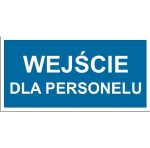Wejście dla personelu - tabliczka na drzwi