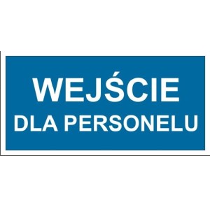 Wejście dla personelu - tabliczka na drzwi