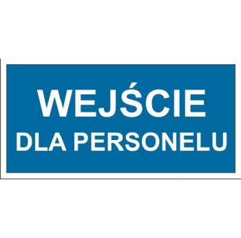 Wejście dla personelu - tabliczka na drzwi