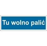 Tu wolno palić - tabliczka na drzwi