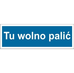 Tu wolno palić - tabliczka na drzwi