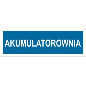 Akumulatorownia - tabliczka na drzwi