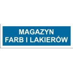 Magazyn farb i lakierów - tabliczka na drzwi