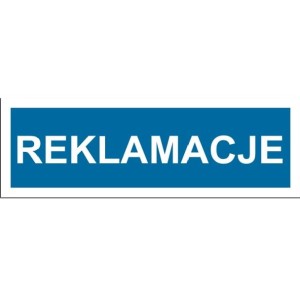 Reklamacje - tabliczka na drzwi