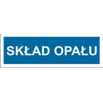 Skład opału - tabliczka na drzwi