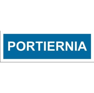 Portiernia - tabliczka na drzwi