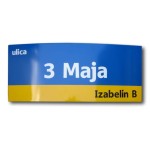 Tablica informacyjna MSI z nazwą ulicy