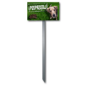 Tabliczka Trawnikowa \"POSPRZĄTAJ\"" (wzór 1) "