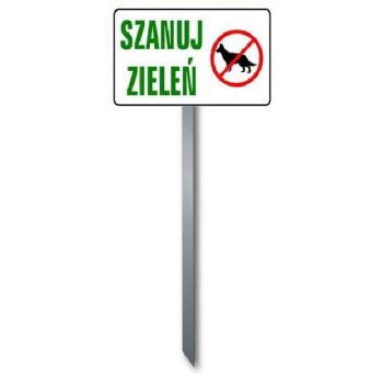 Tabliczka Trawnikowa \"SZANUJ ZIELEŃ\"" (wzór 4) "
