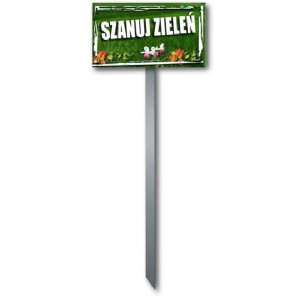 Tabliczka Trawnikowa \"SZANUJ ZIELEŃ\"" (wzór 6) "