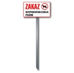 Tabliczka Trawnikowa \"ZAKAZ WYPROWADZANIA PSÓW\"" (wzór 9) "